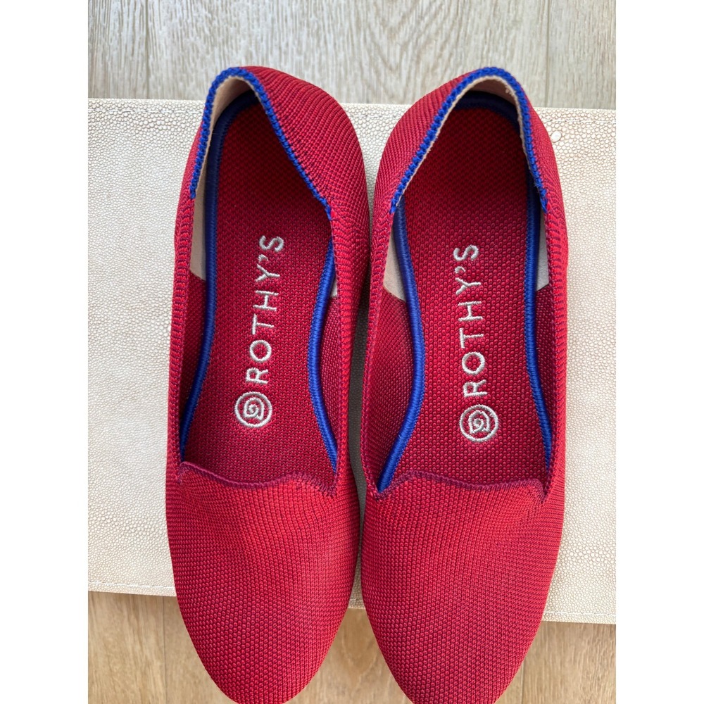 ROTHY'S The Loafer Chili Red Knit Sustainable Flats Shoes Women's Size 7 - Picture 3 of 8